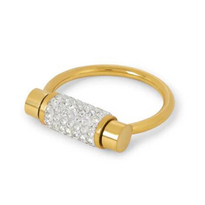 Anel Luma com Zircônia Banhado a Ouro 18k