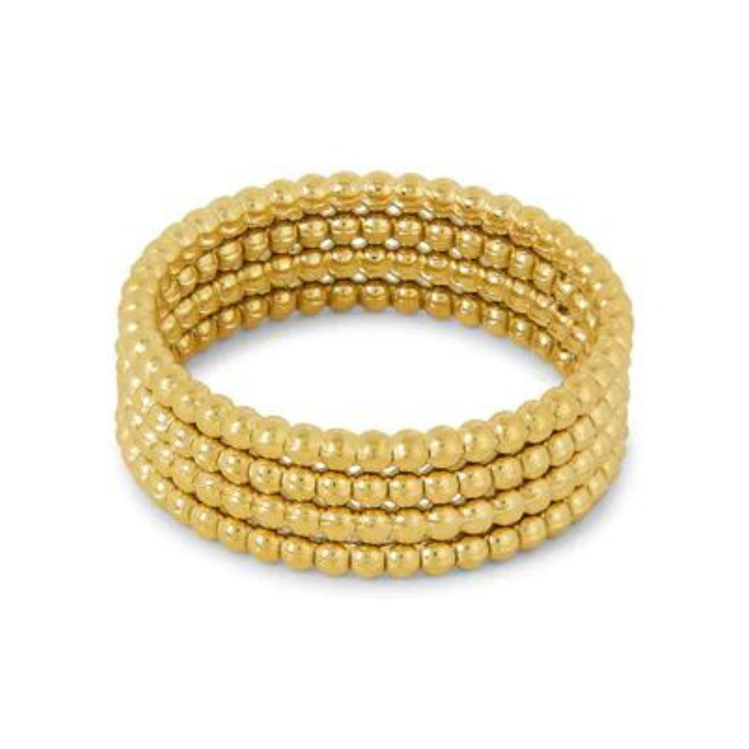 Anel Minimalista Bolinhas Banhado a Ouro 18K