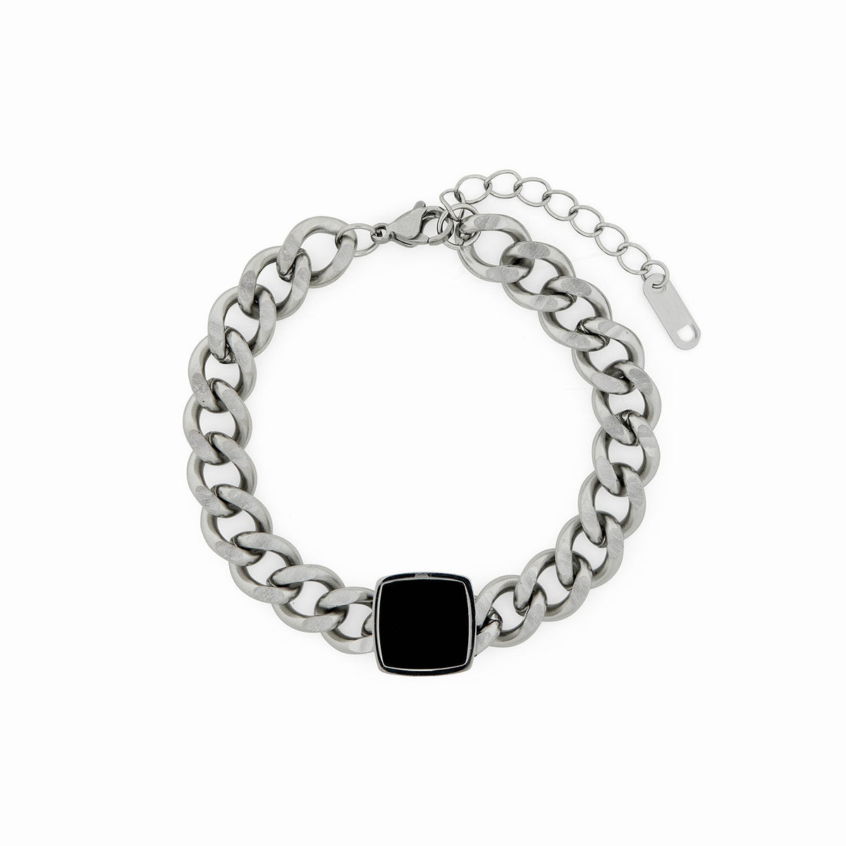 Pulseira Grossa com Pedra de Onix