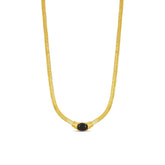 Colar com Pedra de Onix Banhado a Ouro 18K