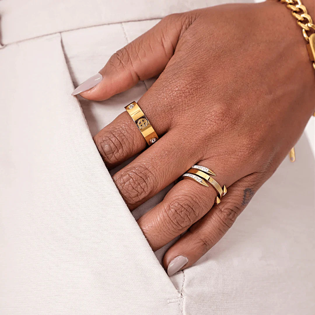 Anel Malta Com Pedras de Zircônia