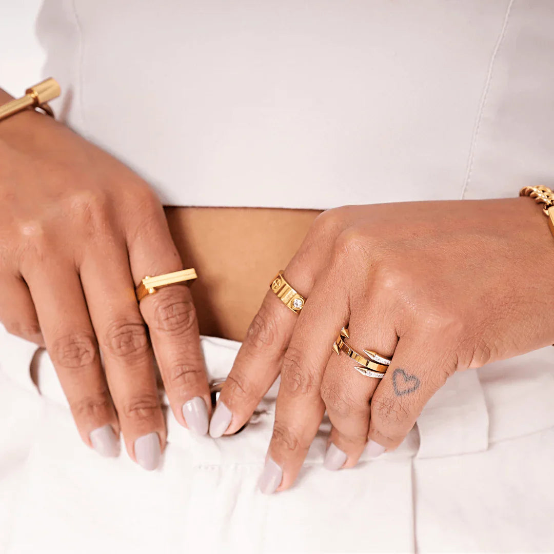 Anel Malta Com Pedras de Zircônia