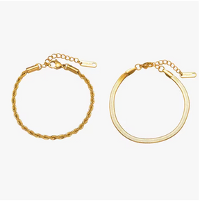 Kit Pulseira em Camadas Banhado a Ouro 18K