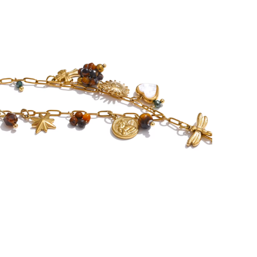 Colar Mix Fayra Banhado a Ouro 18K