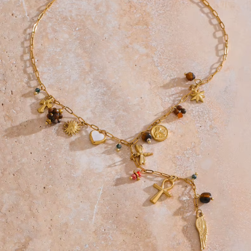 Colar Mix Fayra Banhado a Ouro 18K