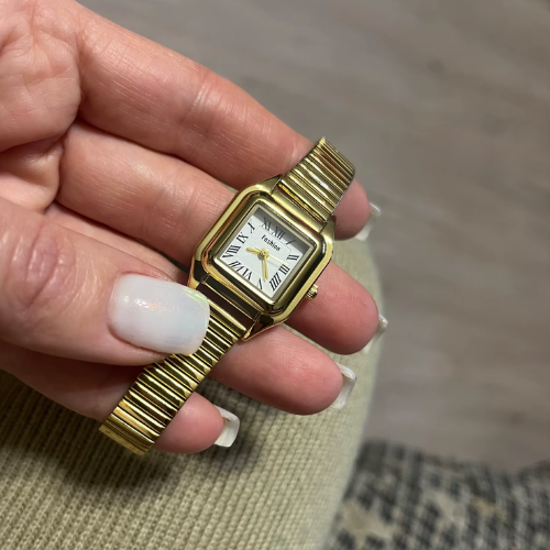 Relógio Fashion  À Prova D 'Água Banhado a Ouro 18K