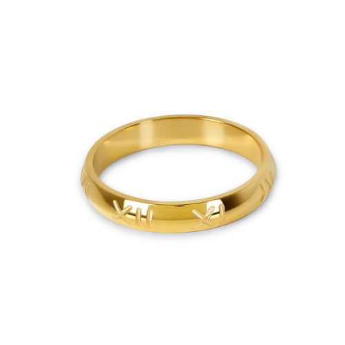 Anel Numérico Essencial Banhado a Ouro 18k