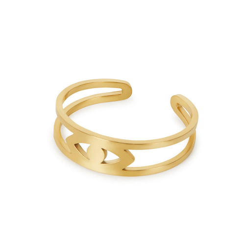 Anel Olho Ajustável Banhado a Ouro 18k