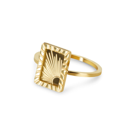 Anel Nascer do Sol Banhado a Ouro 18K