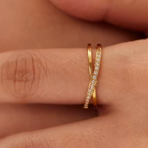 Anel Ágata Dupla Camada com Zircônia