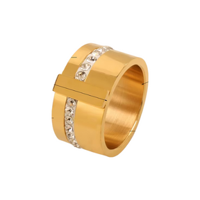 Anel Nara com Zircônia Banhado a Ouro 18K