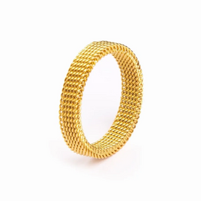 Anel Malha Banhado a Ouro 18K