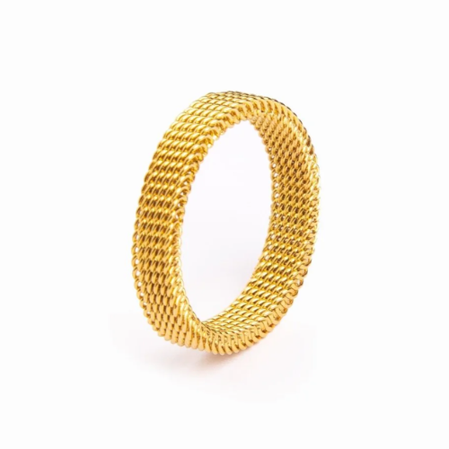 Anel Malha Banhado a Ouro 18K