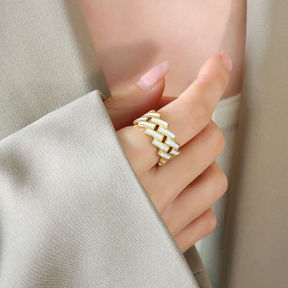 Anel Lazur Banhado a Ouro 18k