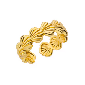 Anel Concha Banhado a Ouro 18K