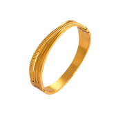 Bracelete Arco Trancado Banhado a Ouro 18k