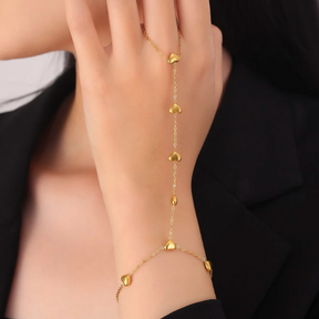 Pulseira de Dedo Coração Banhado a Ouro 18k