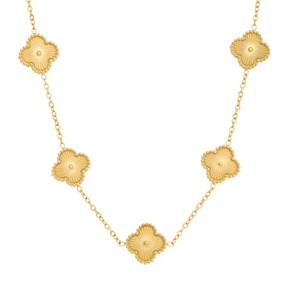 Colar Trevo Dourado Banhado a Ouro 18k