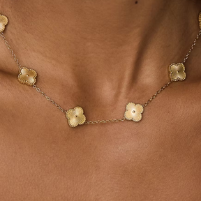 Colar Trevo Dourado Banhado a Ouro 18k