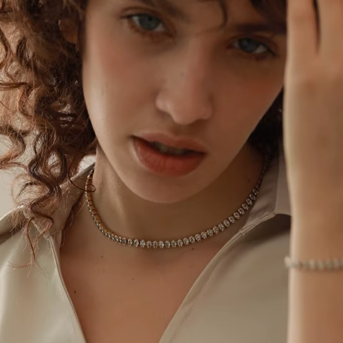 Colar Riviera Banhado em Ouro 18k