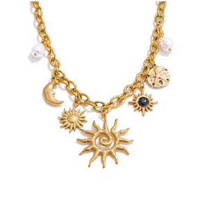 Colar Celeste Banhado a Ouro 18k