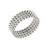 Anel Minimalista Bolinhas Prata