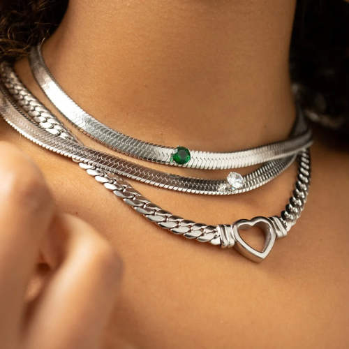 Colar Pingente Coração Prata