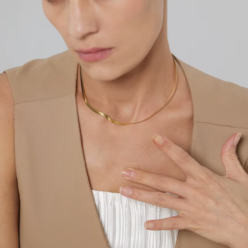 Colar Malha Cirelle Banhado ouro 18K