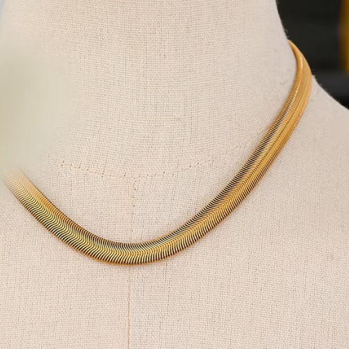 Colar Malha Grossa Banhado a Ouro 18k