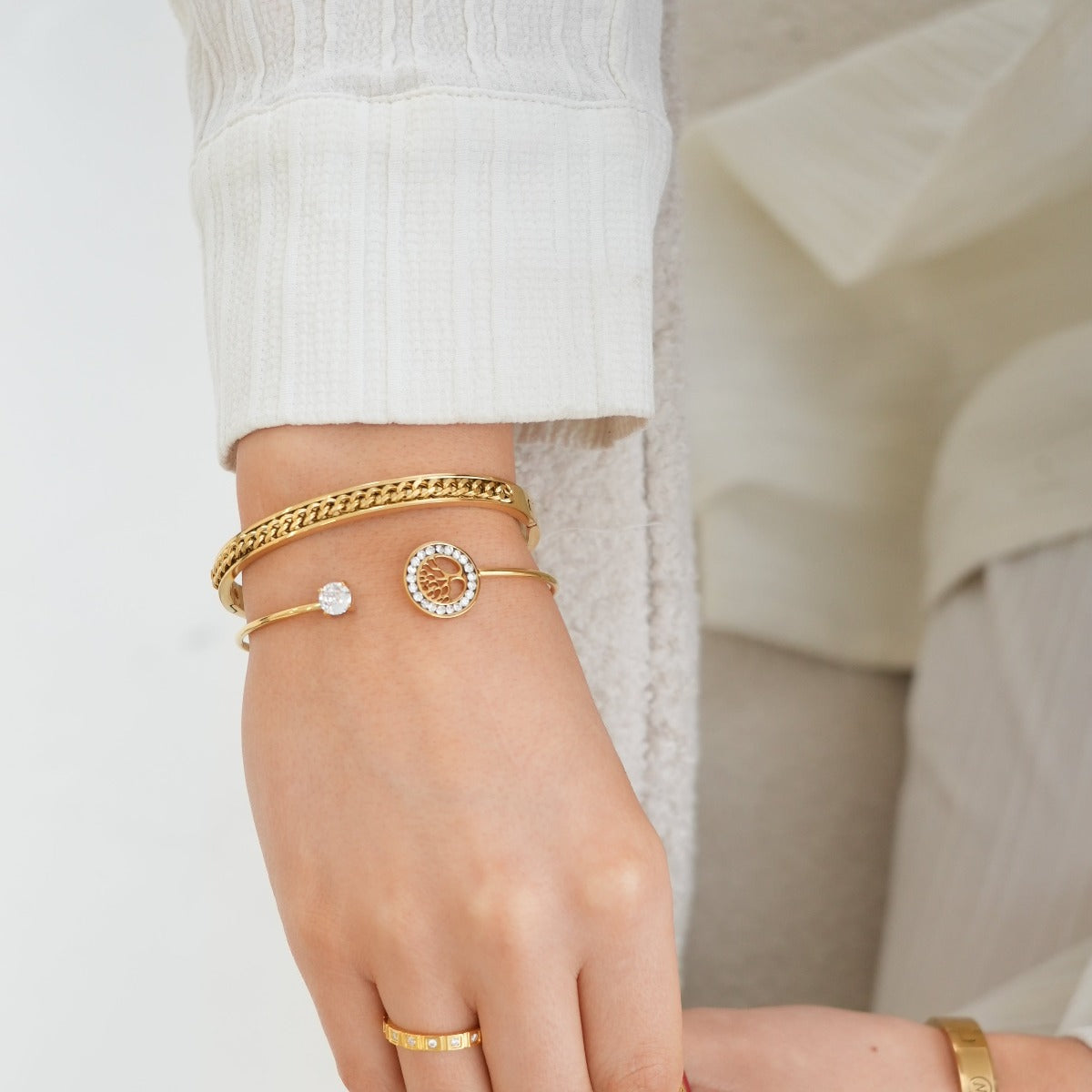 Bracelete Arvore de Vida Banhado a Ouro 18K