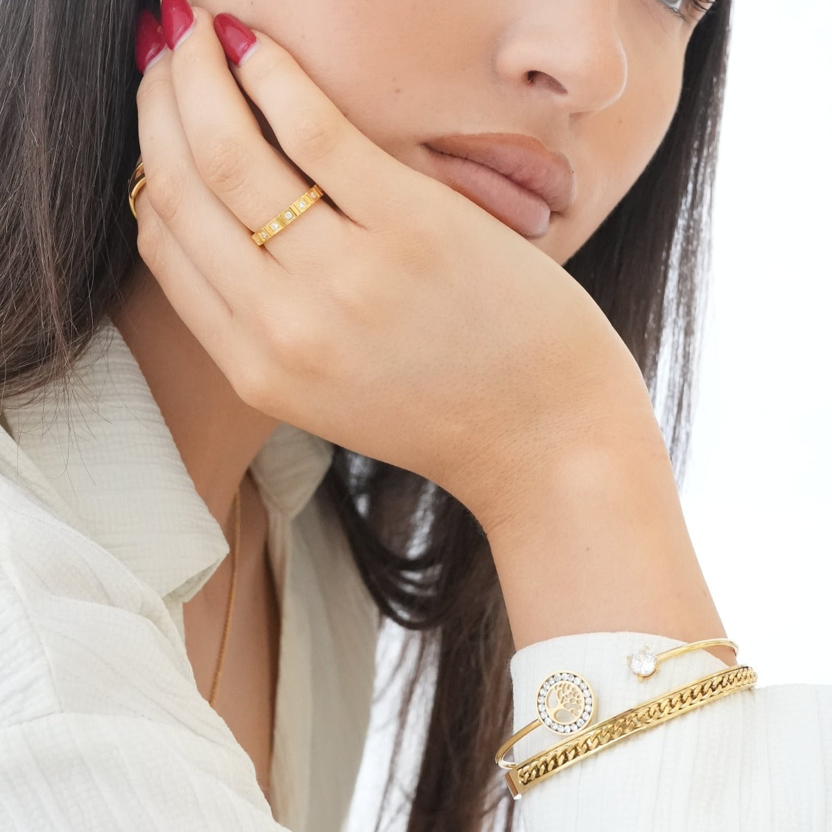 Bracelete Arvore de Vida Banhado a Ouro 18K