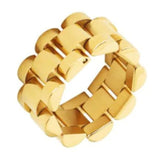 Anel Elos de Relógios Banhado a Ouro 18k