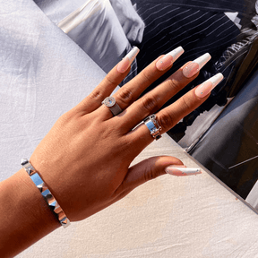 Anel de Fechadura de Flor Prata