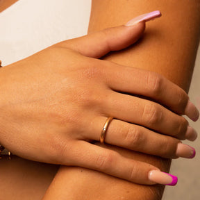 Anel live com Cristal de Zircônia Banhado a Ouro 18k