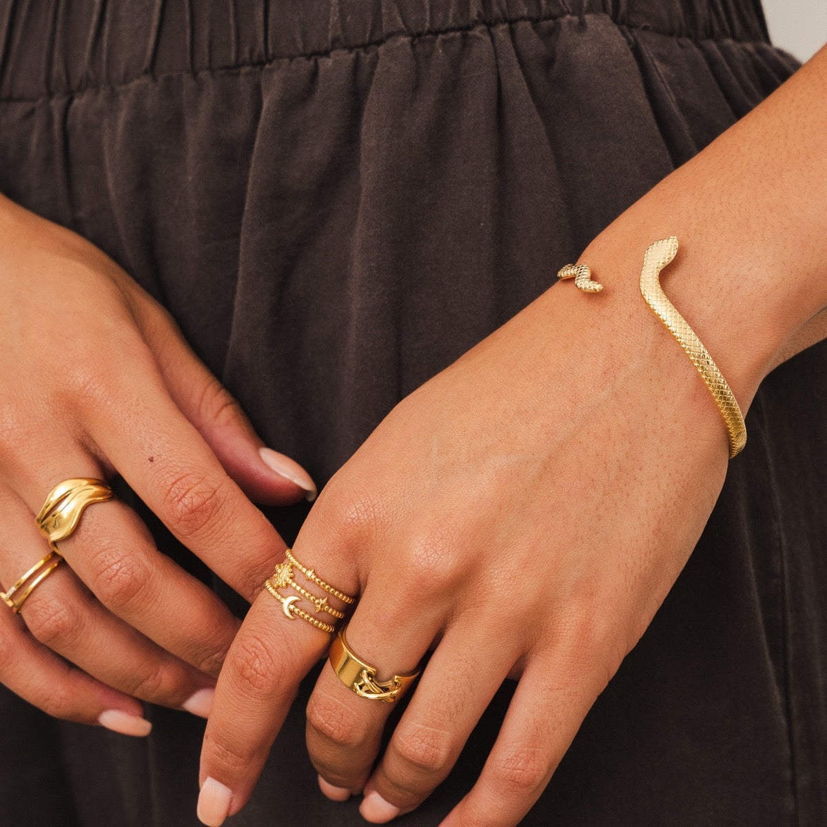 Bracelete Cobra Banhado a Ouro 18k