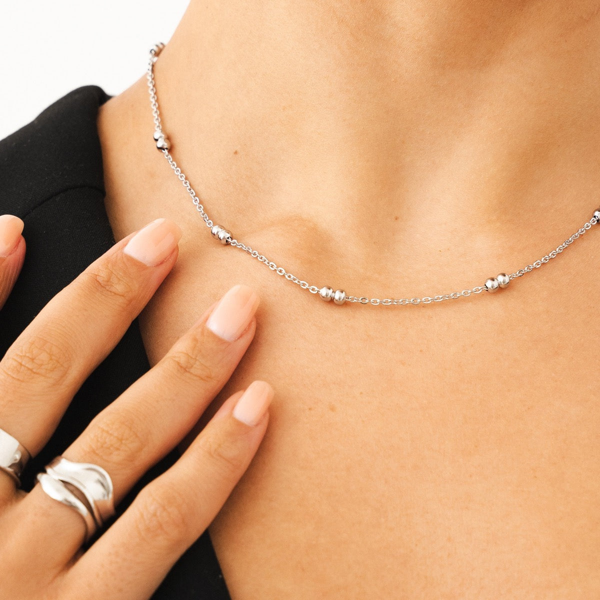 Anel Duplo Irregular Prata