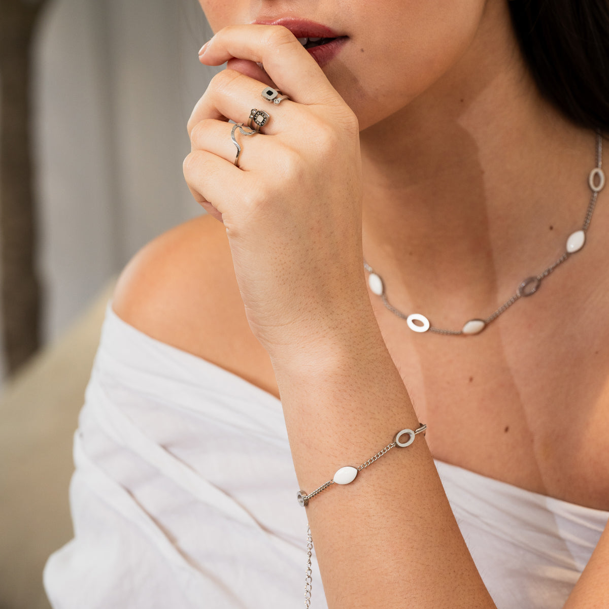 Pulseira Angellica Oval Prata