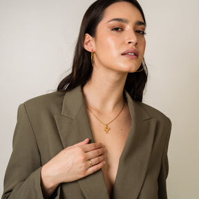 Colar Pingente de Cobra Dourado Banhado a Ouro 18K