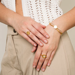 Anel Numeral Romano Banhado a Ouro 18K