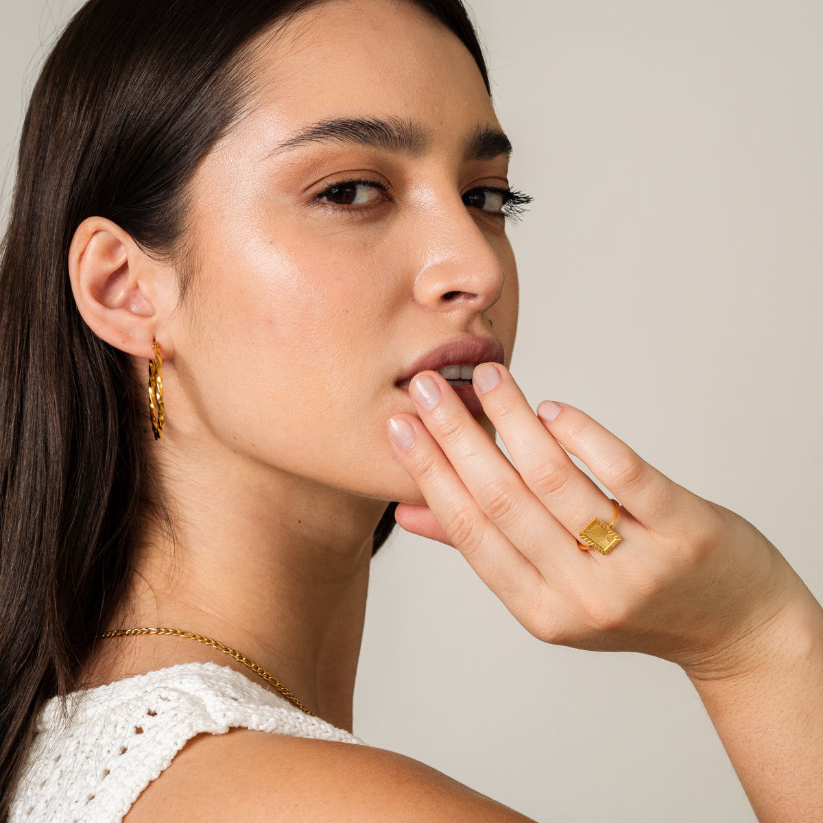 Anel Nascer do Sol Banhado a Ouro 18K