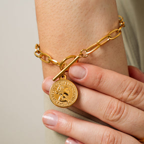 Pulseira 10 Centavos Banhado a Ouro 18k