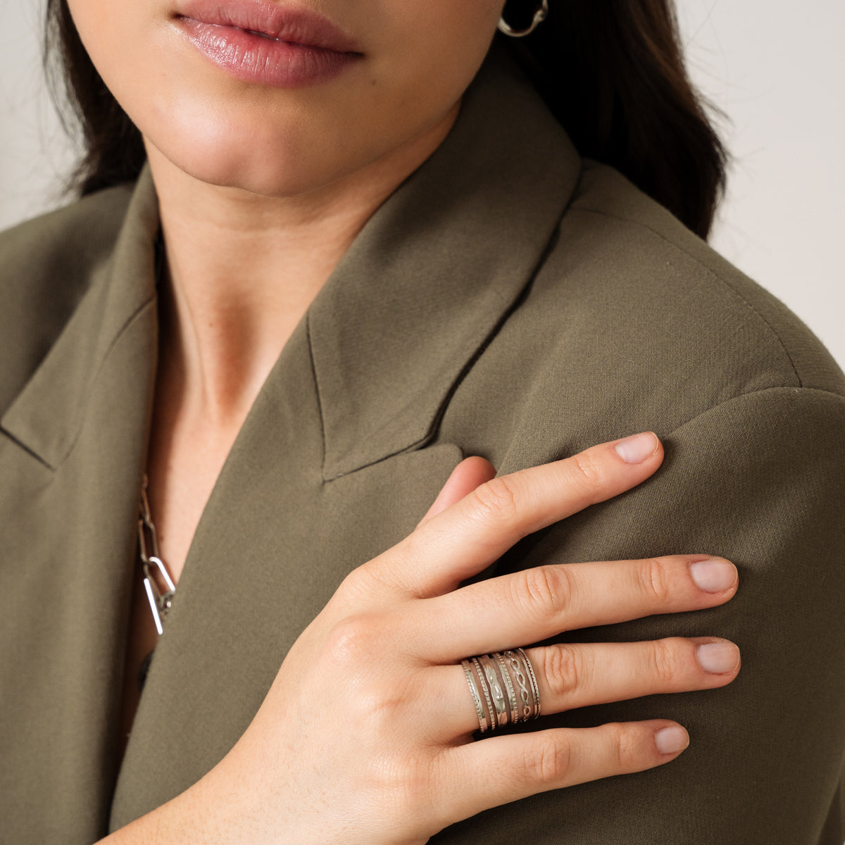 Anel Mônaco Ajustável Banhado Prata