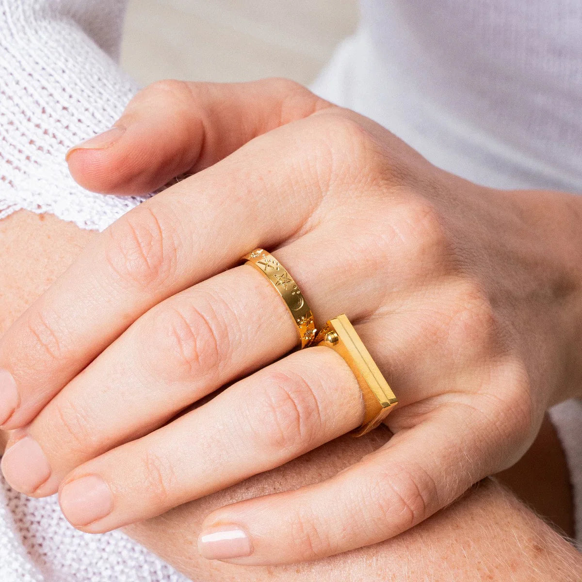 Anel Galáxia Banhado a Ouro 18K