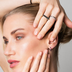 Anel Duplo com Zircônia Prata