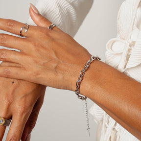 Pulseira Corrente Oval Prata