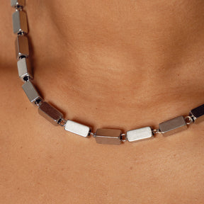 Colar Retangular em Prata