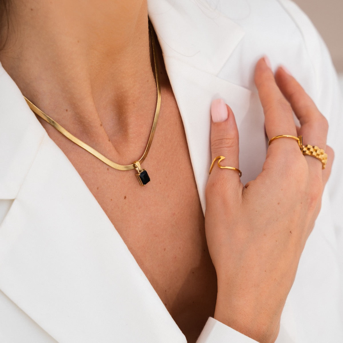 Anel Onda Mínima Ajustável Banhado a Ouro 18K