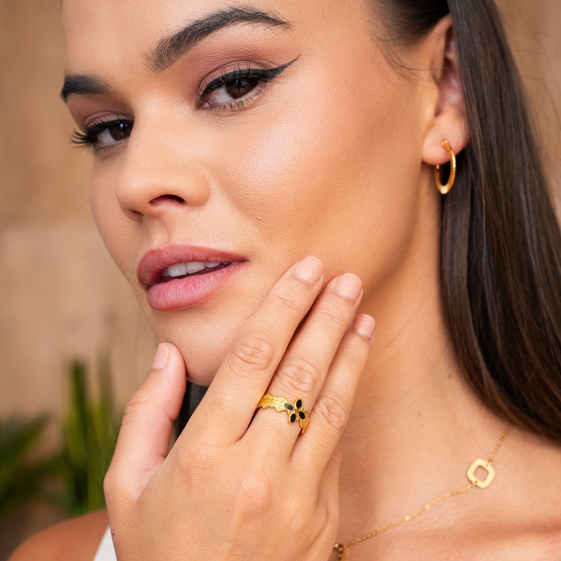 Anel Ibiza Ajustável Banhado a Ouro 18K