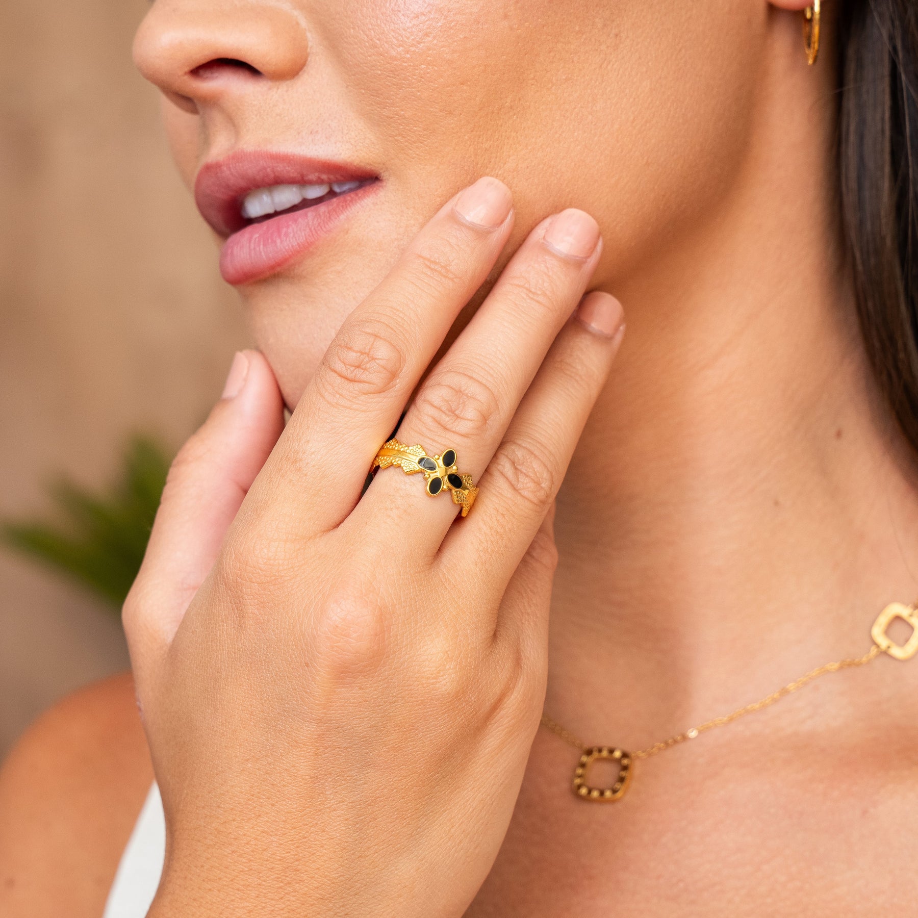 Anel Ibiza Ajustável Banhado a Ouro 18K