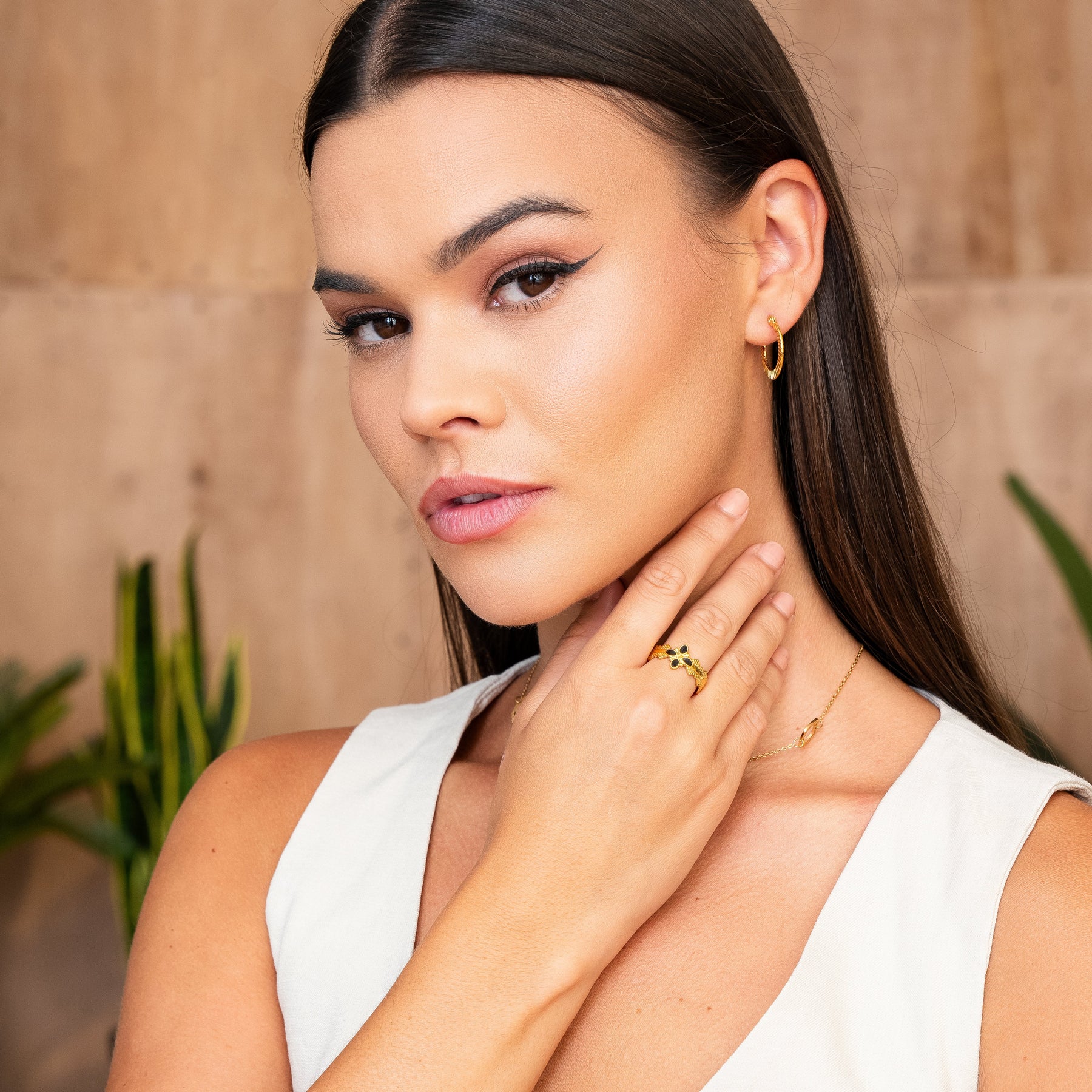 Anel Ibiza Ajustável Banhado a Ouro 18K